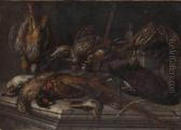 Nature Morte De Gibier... Oil Painting by Pieter Van Boucle