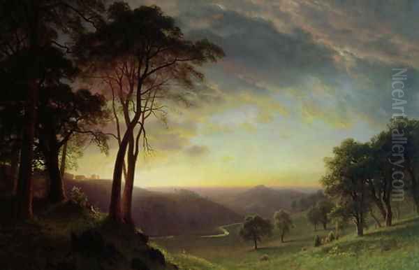 The Sacramento River Valley Oil Painting by Albert Bierstadt