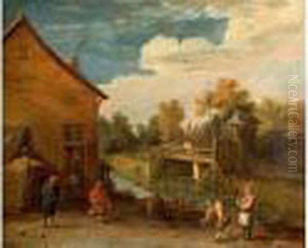 Les Joueurs Oil Painting by Peeter van Bredael