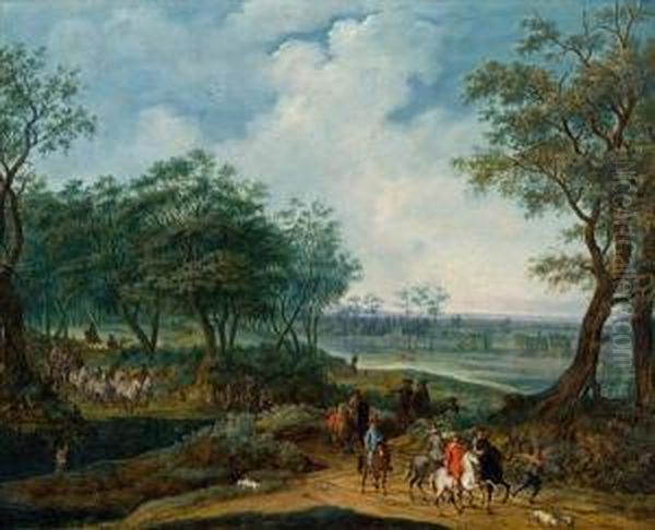 Landschaft Mit Reitern Oil Painting by Pieter Van Bredael