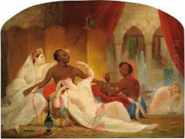 Scene De Harem Oil Painting by Philippe Van Bree