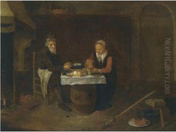 A Modest Interior Oil Painting by Quiringh Gerritsz. van Brekelenkam