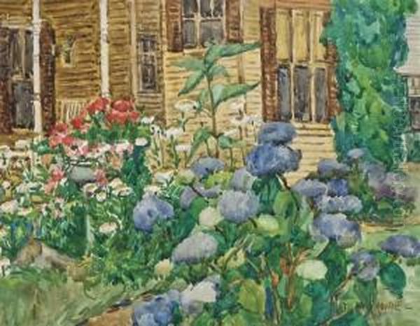 The Flower Garden Oil Painting by Matilda Wyck Van Browne