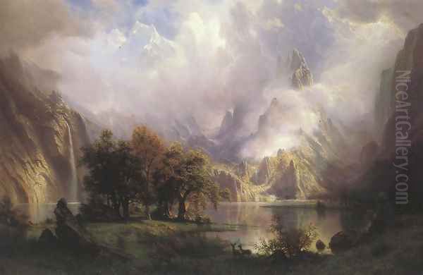 Rocky Mountain Landscape 1870 Oil Painting by Albert Bierstadt