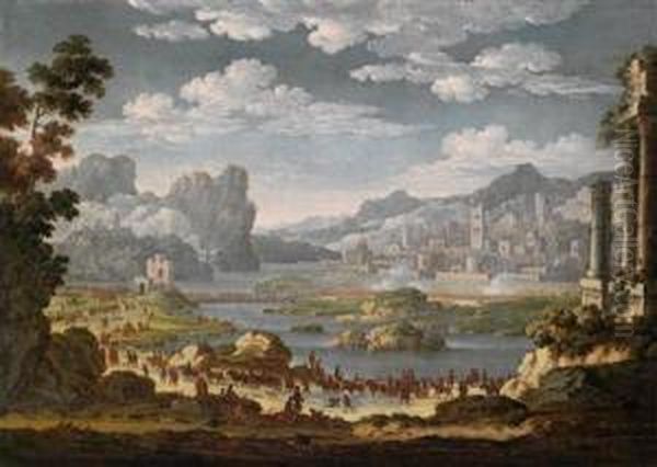 Die Belagerungeiner Stadt Durch Die Truppen Des Francesco D'este Oil Painting by Jan Van Bunnik