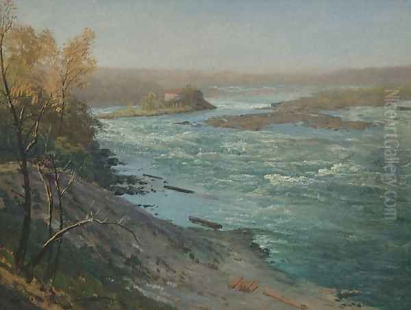 Upper Rapids, Niagara Falls Oil Painting by Albert Bierstadt