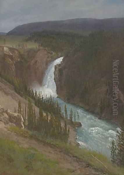 Upper Falls of the Yellowstone Oil Painting by Albert Bierstadt