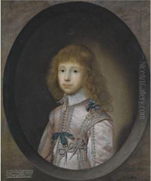 Portrait Of Robert, Lord Bruce, Later 2nd Earl Of Elgin And 1stearl Of Ailesbury (1626-1685) Oil Painting by Cornelius Jonson