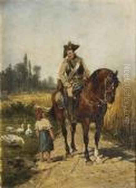 A Cuirassier Oil Painting by Jan van Chelminski