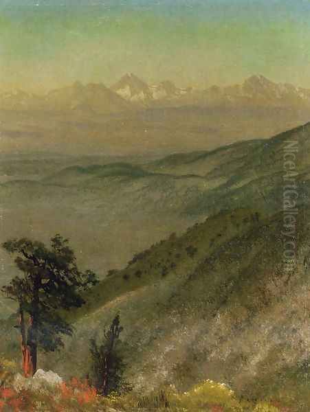 Wasatch Mountains Oil Painting by Albert Bierstadt