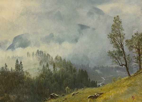 Western Landscape 1880 Oil Painting by Albert Bierstadt