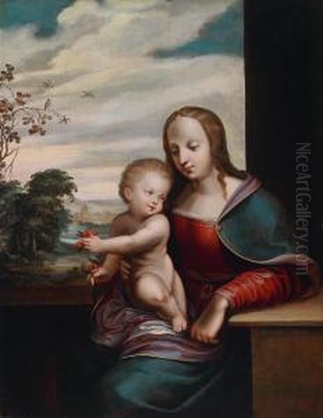 Madonna Con Gesu Bambino Oil Painting by Cornelis Sotte Cleef Van Cleve