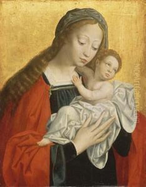 Vierge A L'enfant Oil Painting by Cornelis Sotte Cleef Van Cleve