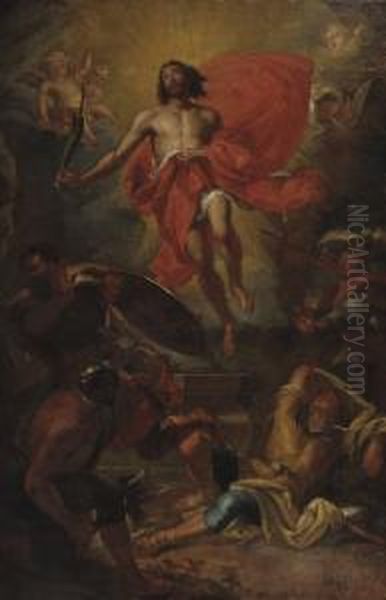 The Resurrection Of Christ Oil Painting by Jan Van Cleve