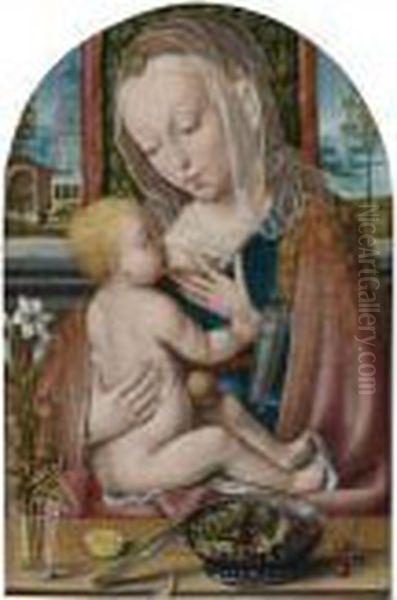 Virgin And Child Oil Painting by Joos Van Cleve