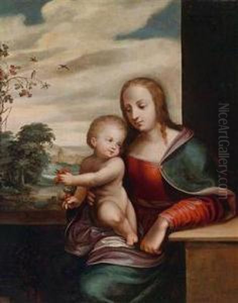 Die Madonna Mit Dem Christuskind Oil Painting by Marten Van Cleve