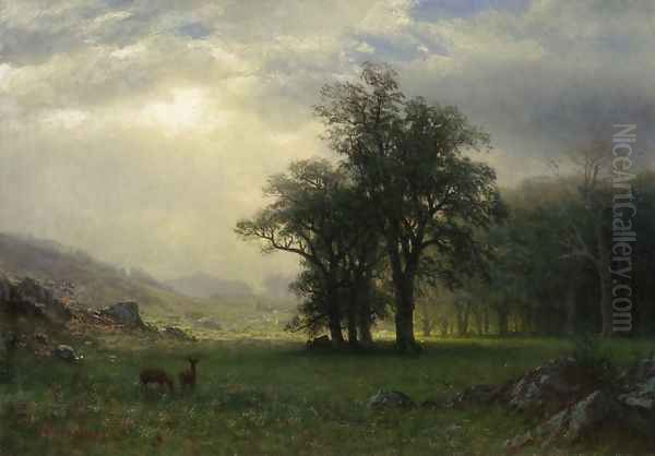 The Open Glen Oil Painting by Albert Bierstadt