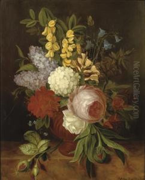 Still Life Roses Oil Painting by Johannes Van Cornelis