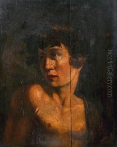 Portrait De Jeune Homme En Bacchus Oil Painting by Christian Gillisz. Van Couwenbergh