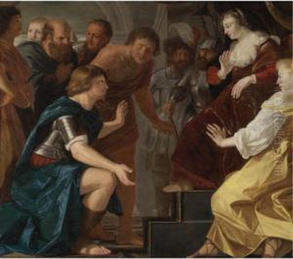 The Departure Of Aeneas From Dido, Queen Of Carthage Oil Painting by Christian Gillisz. Van Couwenbergh