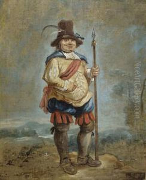 A Halberdier Oil Painting by Joos van Craesbeeck