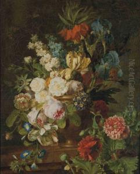 Fleurs Dans Un Vase Oil Painting by Jan Frans Van Dael