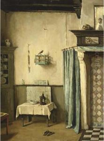 Interior Oil Painting by Lucie Van Dam Van Isselt