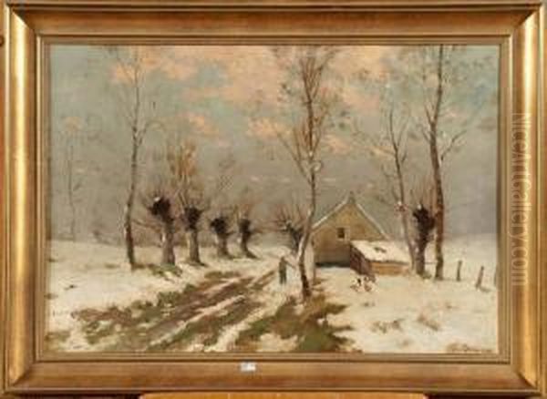 Paysage D'hiver Oil Painting by Frans Van Damme