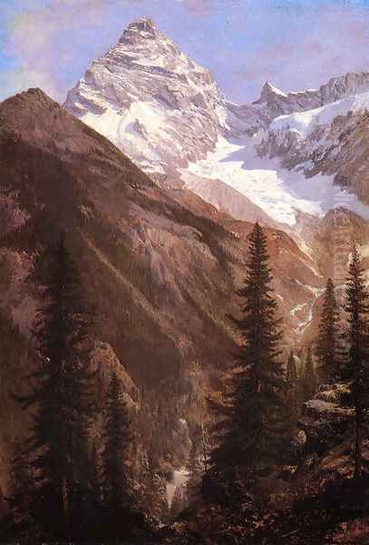 Canadian Rockies, Asulkan Glacier Oil Painting by Albert Bierstadt