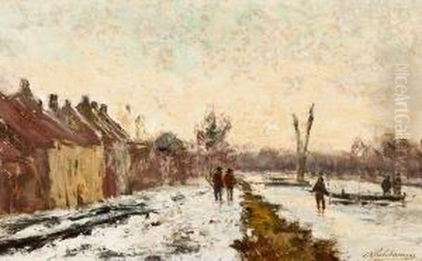 Paysage Hivernal Oil Painting by Frans Van Damme