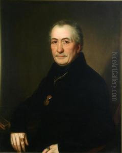 Portrait Of A Gentleman Wearing A Decoration Oil Painting by Abraham Anne Van De Kasteele