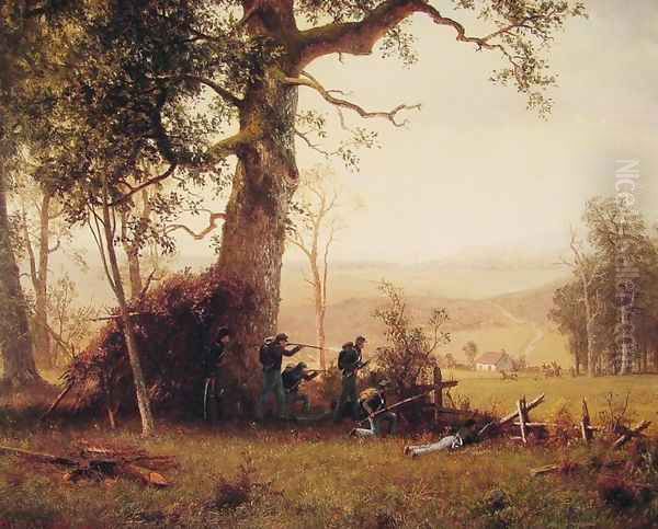 Guerrilla Warfare: Picket Duty in Virginia Oil Painting by Albert Bierstadt