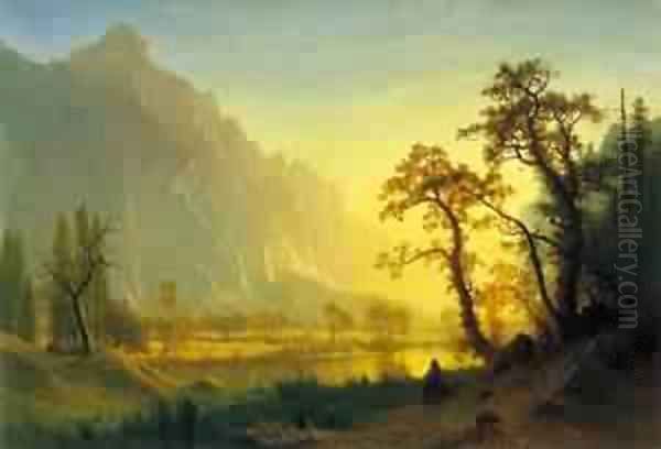 Sunrise Yosemite Valley Oil Painting by Albert Bierstadt