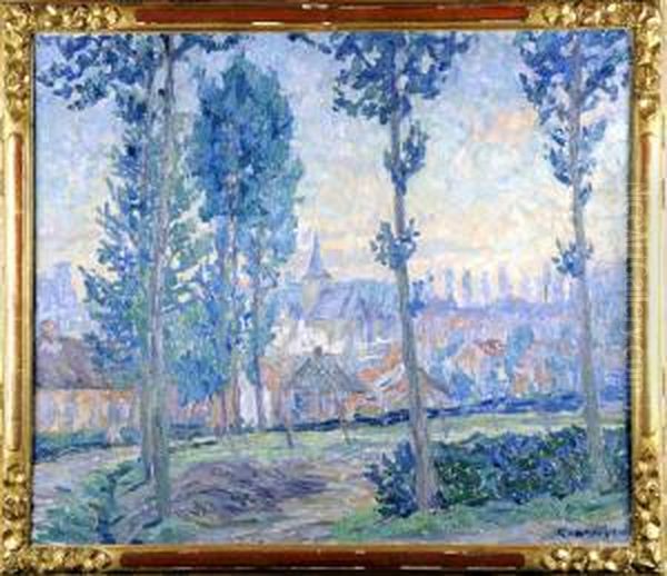 Vue De Village Oil Painting by Rene Van De Sande