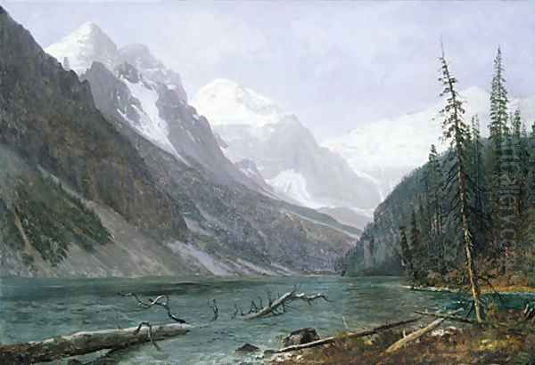 Canadian Rockies (Lake Louise) 1889 Oil Painting by Albert Bierstadt