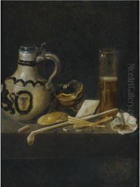 A Toebackje Still Life Oil Painting by Jan I Van De Velde