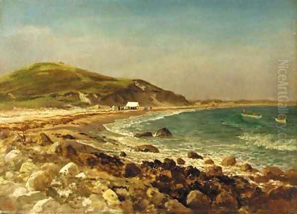 Coastal Scene Oil Painting by Albert Bierstadt