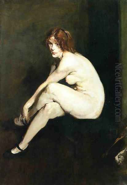 Nude Girl Miss Leslie Hall Oil Painting by George Wesley Bellows