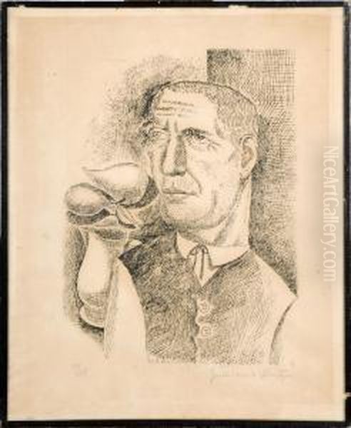 Portrait D'homme. by Gustave Van De Woestijne