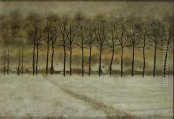 Winterlandschap Oil Painting by Albijn Binus Van Den Abeele