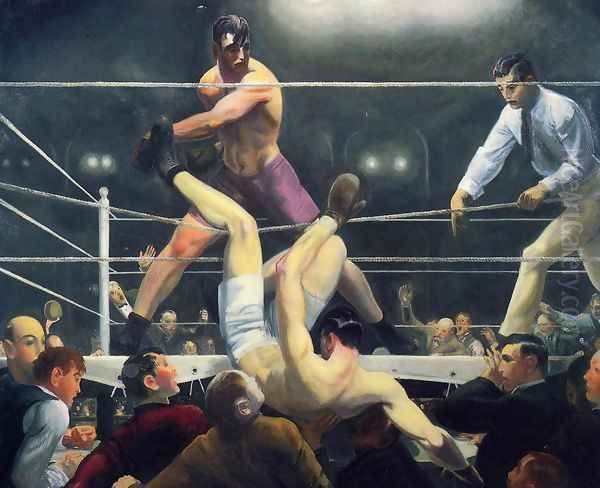 Dempsey And Firpo Aka Brodies Revenge Oil Painting by George Wesley Bellows