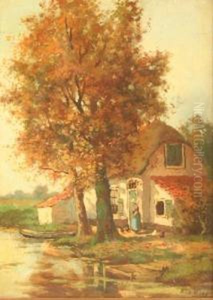 Kate Am Wasser Oil Painting by Hendrik Andries Van Den Berg