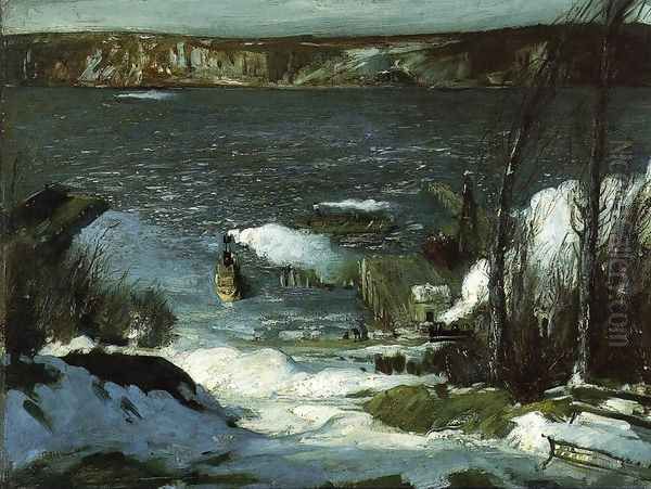 North River Oil Painting by George Wesley Bellows