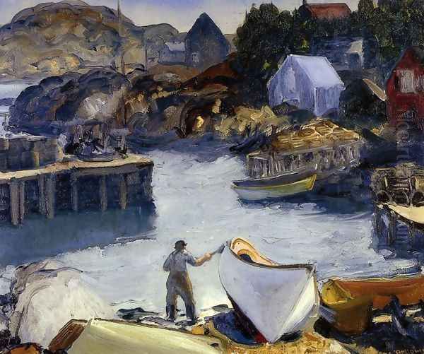 Cleaning His Lobster Boat Oil Painting by George Wesley Bellows