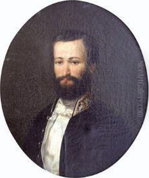 Portrait D'homme. Oil Painting by Charles Auguste van den Berghe