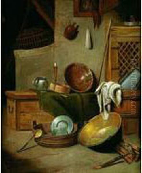 Nature Morte Aux Ustensiles De Cuisine Oil Painting by Pieter Van Den Bosch