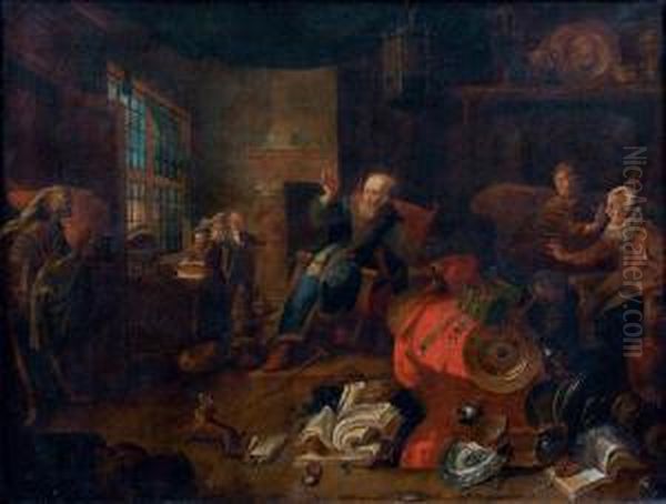 L'allegorie De L'avarice Oil Painting by Balthazar Van Den Bossche