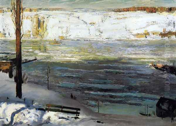 Floating Ice Oil Painting by George Wesley Bellows