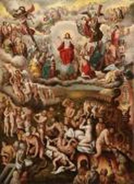 The Last Judgment Oil Painting by Crispiaen Van Den Broeck