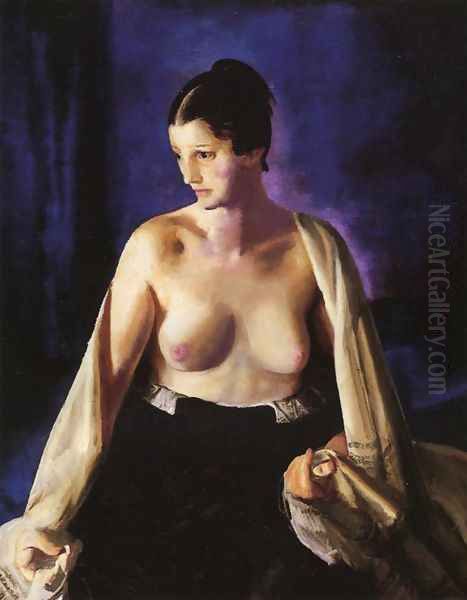 Nude With White Shawl Oil Painting by George Wesley Bellows